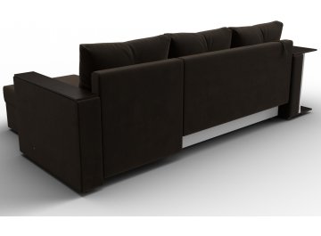 Диван-кровать Атланта правый коричневый микровельвет