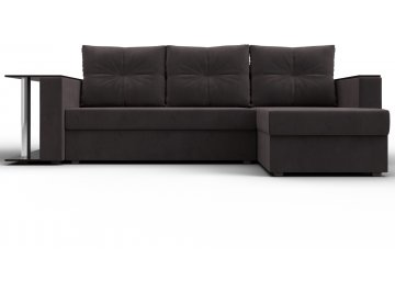 Диван-кровать Атланта правый коричневый велюр