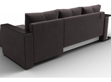 Диван-кровать Атланта правый коричневый велюр