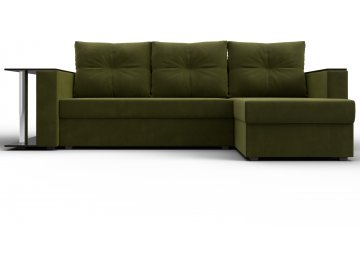 Диван-кровать Атланта правый зеленый микровельвет