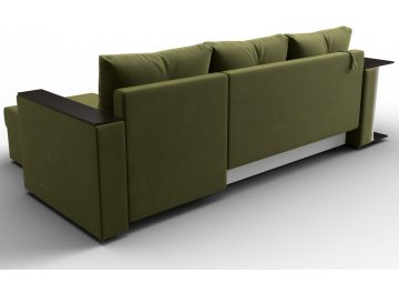 Диван-кровать Атланта правый зеленый микровельвет