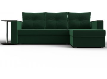 Диван-кровать Атланта правый зеленый велюр