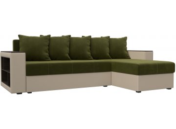 Диван угловой Дубай зеленый / бежевый