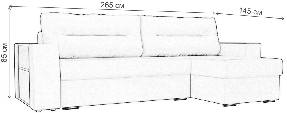 Диван угловой Крона-Сити правый корфу 03 корфу