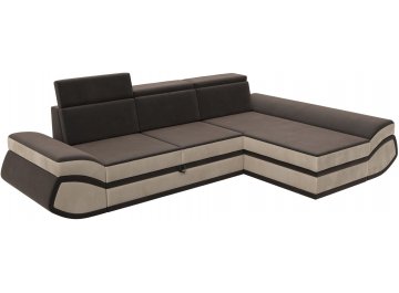 Диван-кровать Форум-032 правый велюр seven 727 коричневый / seven 729 бежевый