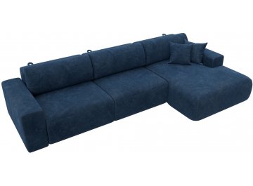 Диван-кровать Форум-036 НПБ Классик Лонг правый велюр brut 11 синий