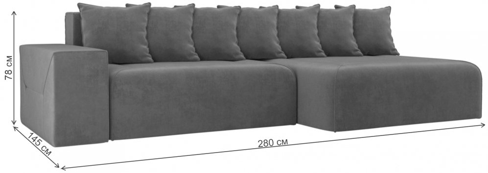 Диван угловой Кельн правый микровельвет зеленый