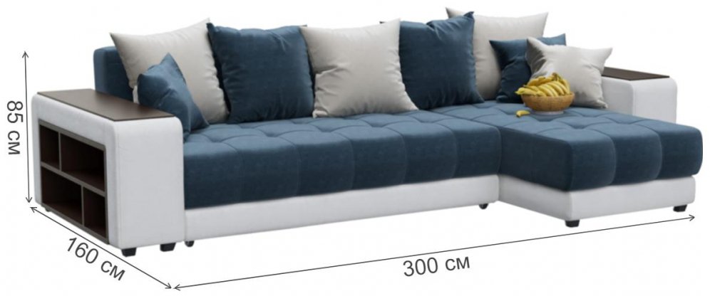 Диван угловой Кендрик правый dark blue