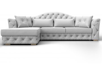 Диван-кровать Хрусталь-Нова левый экокожа белая