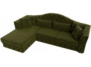 Диван-кровать Хрусталь-Нова левый микровельвет зеленый