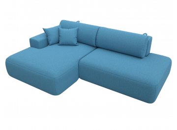 Диван-кровать Лига-036 НПБ Модерн левый амур 10 голубая рогожка