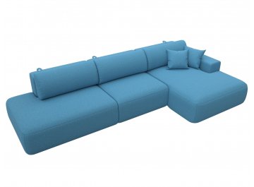 Диван-кровать Лига-036 НПБ Модерн Лонг правый амур 10 голубая рогожка
