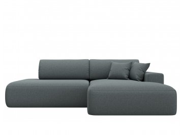 Диван-кровать Лига-036 НПБ Модерн правый амур 07 серая рогожка