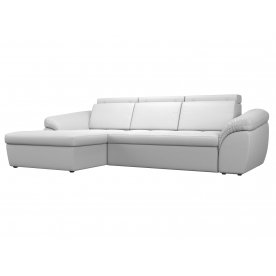 Диван угловой Мисандра левый эко кожа белый