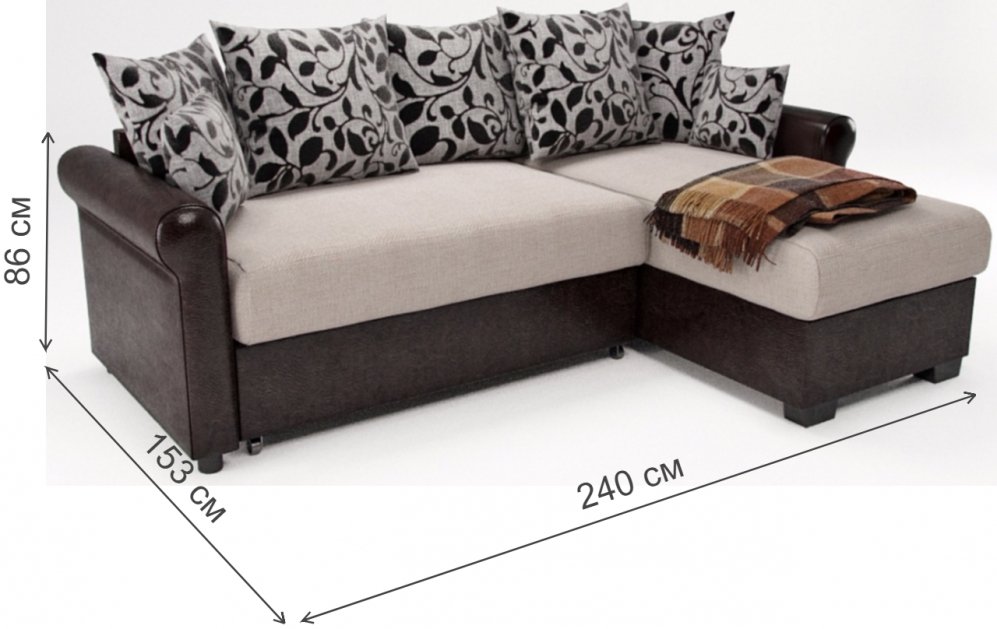 Диван угловой Найт дельфин флау беж правый 