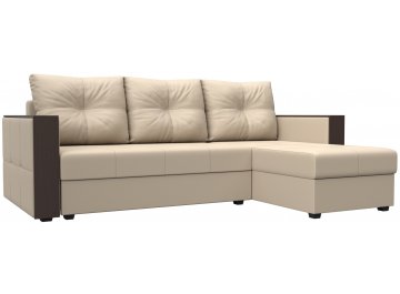 Диван угловой Валенсия Лайт экокожа бежевая