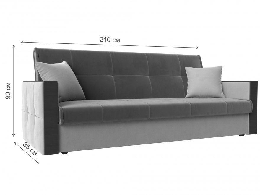 Диван прямой книжка Валенсия микровельвет черный