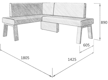 Диван Alto 140-178 L левый
