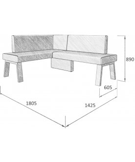 Диван Alto 140-178 L левый