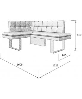 Диван Magic 120-158L левый
