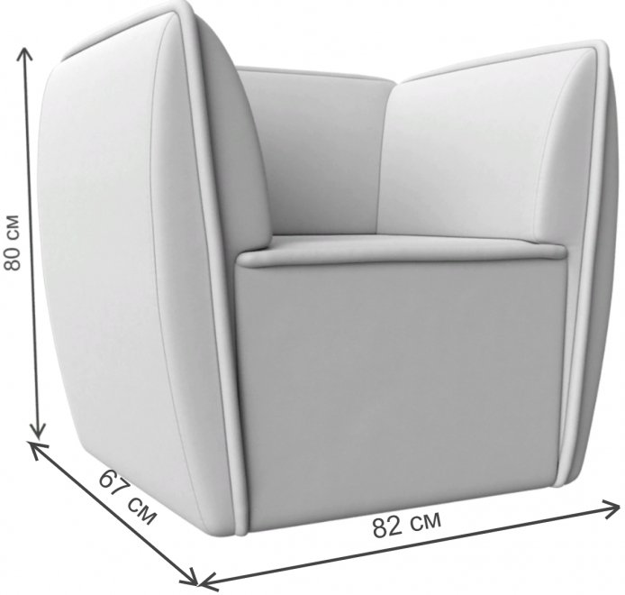 Кресло Соната белая экокожа