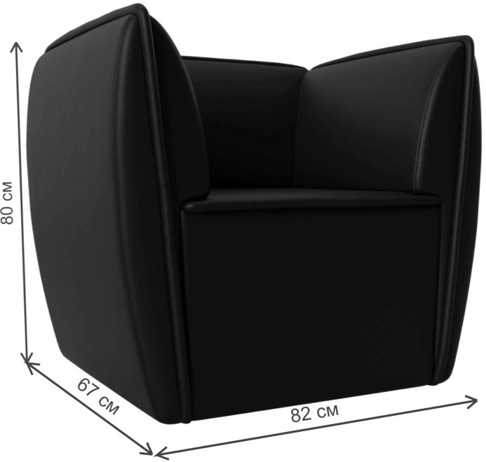 Кресло Соната черная экокожа