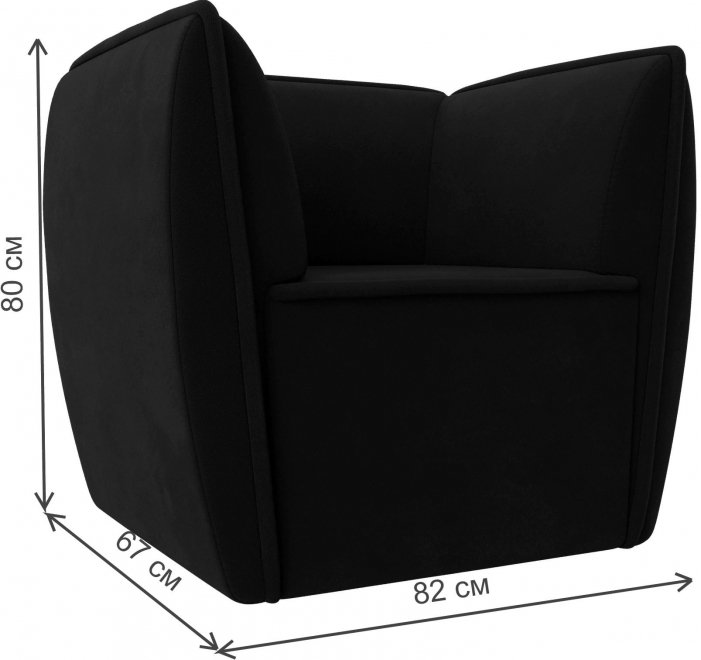 Кресло Соната черный микровельвет