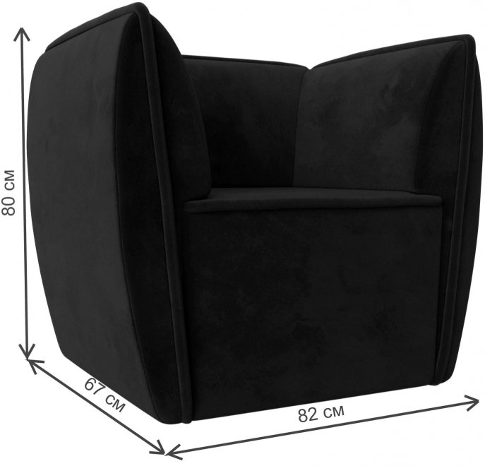 Кресло Соната черный велюр