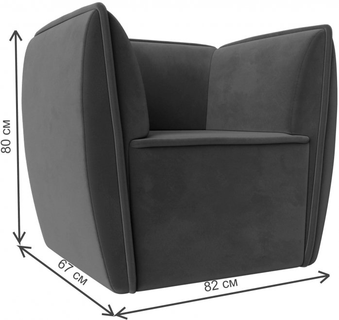 Кресло Соната серый велюр