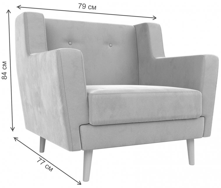 Кресло Брайтон бежевый микровельвет