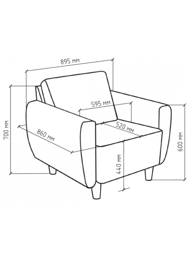 Кресло Тулисия пастельно-голубая рогожка