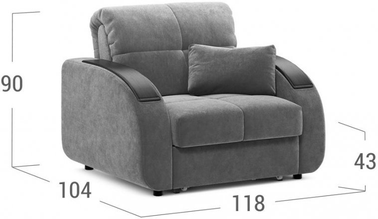 Кресло Moon Family 109 / Н10 v1+(2)65 н 004751 велюр коричневый 74-65