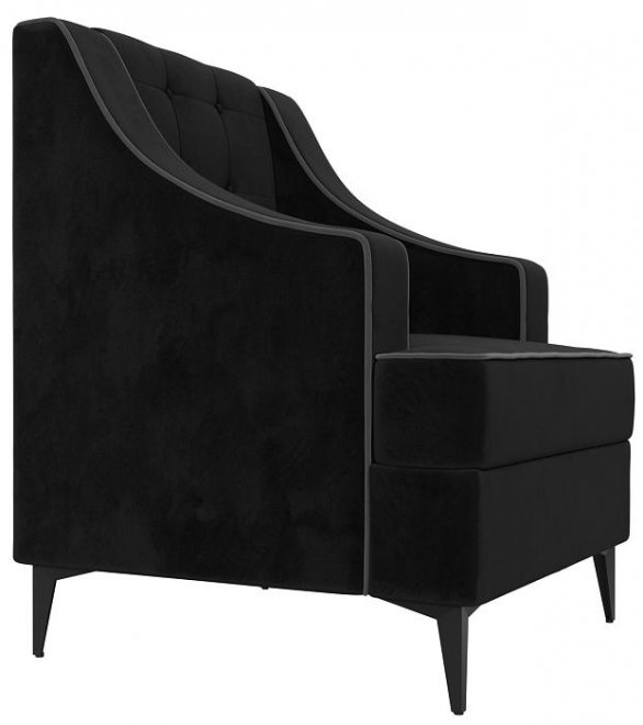 Кресло Ривер-Софт черный / серый велюр