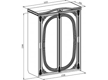 Шкаф-купе Ассоль АС-16 белое дерево