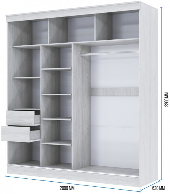 Шкаф-купе Дайрнина 2 м анкор светлый