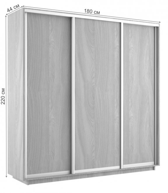 Шкаф-купе Экспресс 1800х2200х440 белый снег