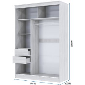 Шкаф-купе без зеркал 1,5 м