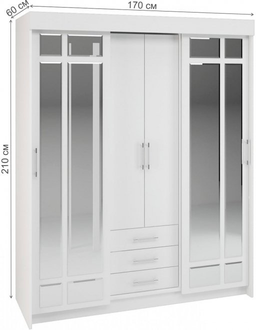 Шкаф-купе Олденс белый / белый