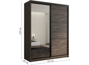 Зеркальный шкаф-купе Кааппи 2 120х60 орех тьеполо