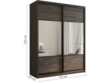 Шкаф-купе с зеркалом Кааппи 6 120х60 орех тьеполо