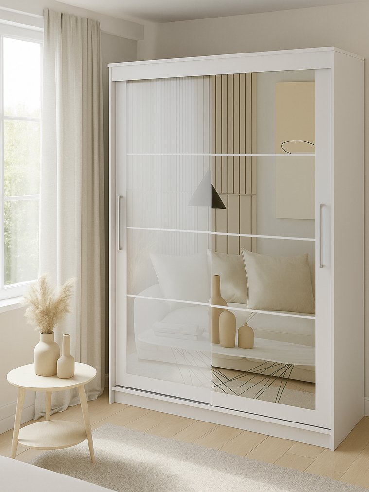 Шкаф-купе Лайн 1.6 белый текстурный