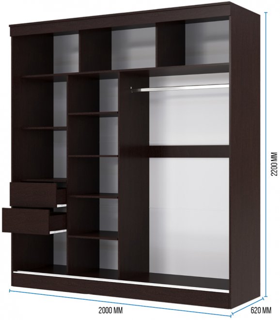 Шкаф-купе Москана-2 2 м венге / зеркало