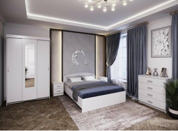 Шкаф-купе с зеркалом Осдер ШК-017 1600 белый гладкий / белый гладкий