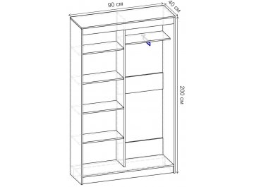 Шкаф-купе Риф 2 ШК.020.900-28 вариант 3