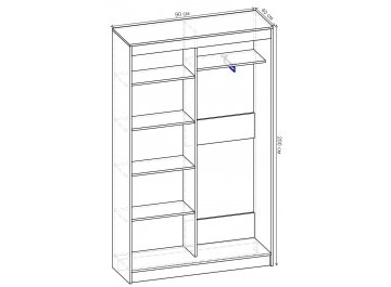 Шкаф-купе Риф 2 ШК.020.900-30 вариант 5