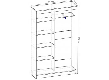 Шкаф-купе Риф 2 ШК.021.1100-31 вариант 6