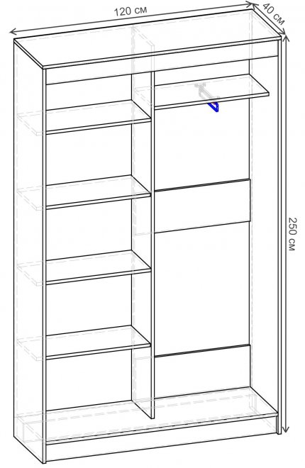 Шкаф-купе Риф 2 ШК.021.1200-31 вариант 6 береза снежная / стекло лакобель ral 8017