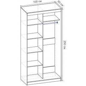 Шкаф-купе Риф 2 ШК.023.1000-23 вариант 4