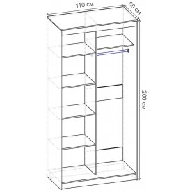 Шкаф-купе Риф 2 ШК.022.1100-24 вариант 5