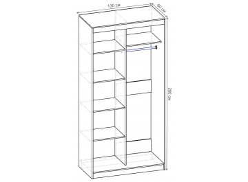 Шкаф-купе Риф 2 ШК.022.1300-31 вариант 6